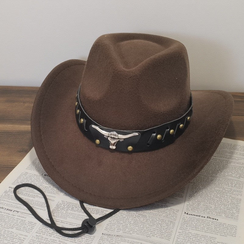 Rivet Hat Outdoor Felt Hat Western Hat Windproof For Windy Conditions Horseback Riding Western Events