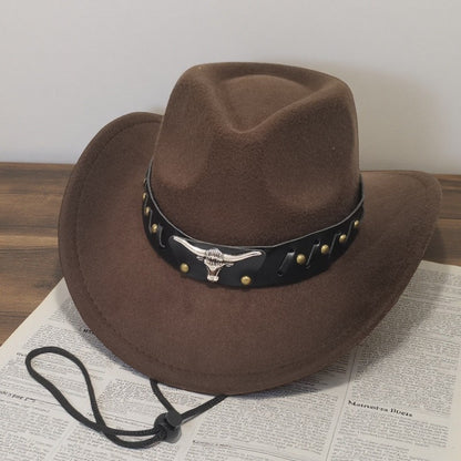 Rivet Hat Outdoor Felt Hat Western Hat Windproof For Windy Conditions Horseback Riding Western Events