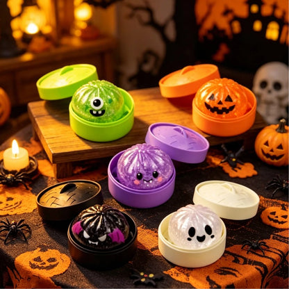 Halloween Simulation Baozi Ghost Dumpling Toy Soft Slow Elastic Squid Toy Clip Steamer Steamed Baozi Halloween Gift