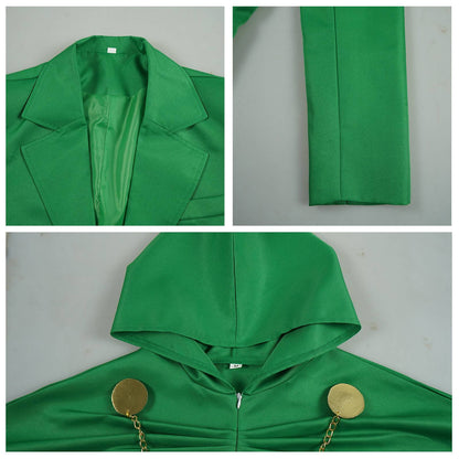 Movie Doctor Doom Cosplay Costume Evil Scientist Clothing Subdue Adult Green Coat Pants Suit Halloween Party Outfit