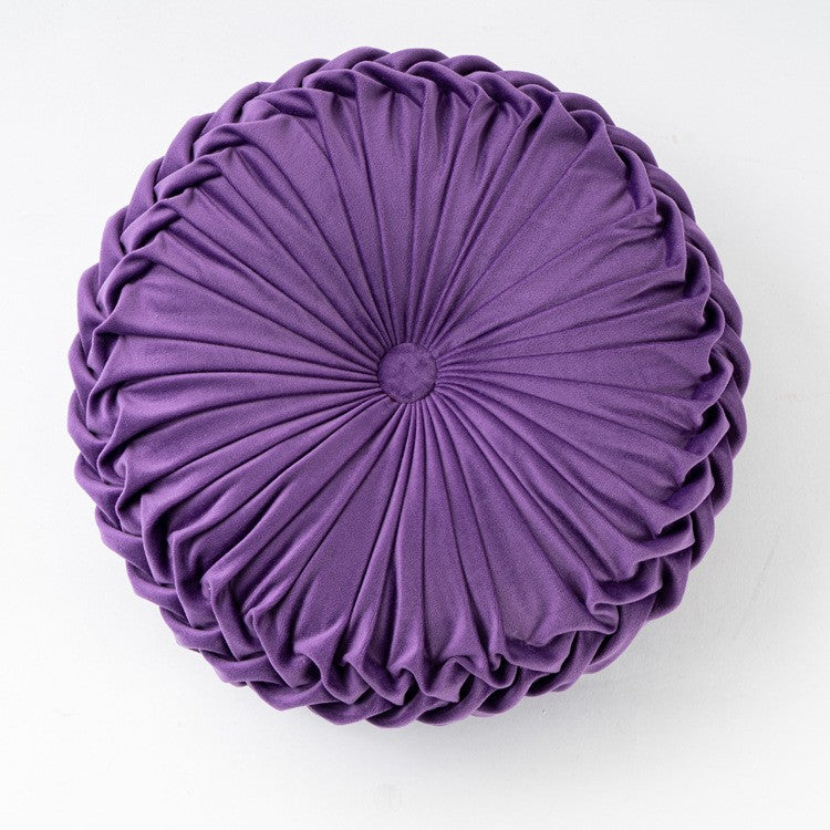 Velvet Pumpkin Pillow Backrest Lumbar Support Cushion Soft Round Solid Color Suitable for Sofa Bed Floor Office Chair