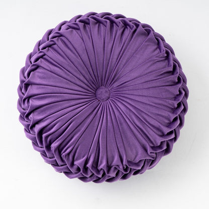 Velvet Pumpkin Pillow Backrest Lumbar Support Cushion Soft Round Solid Color Suitable for Sofa Bed Floor Office Chair