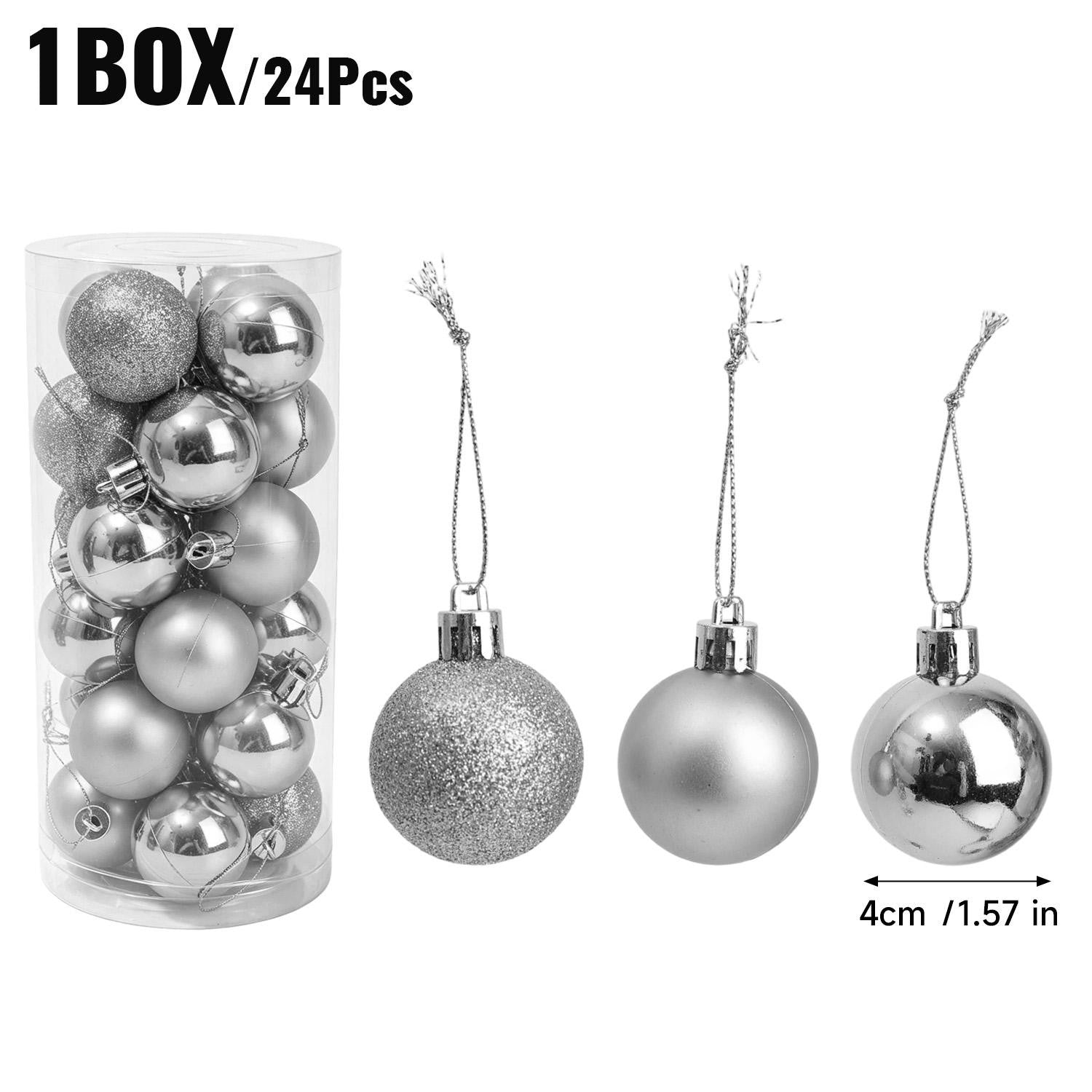 Mini Red Christmas Baubles Gloss Matte Glitter Hanging Balls Ornaments for Xmas Tree Home Winter New Year Holiday Party Decor