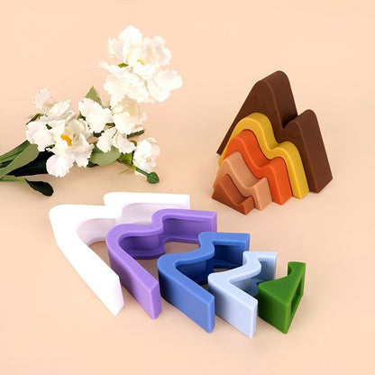 New Children Montessori Arch Bridge Mountains Tunnel Blocks Silicone Toys Baby early Education Colourful Cognitive Blocks Toys