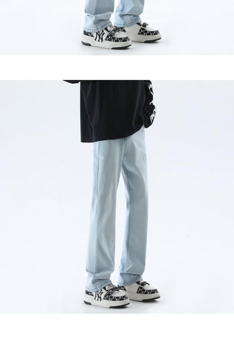 Cleanfit Extended Length Men's Jeans High Waist Slim Straight Leg Micro Flared Pants Bla Knife  Faionable Tall Size