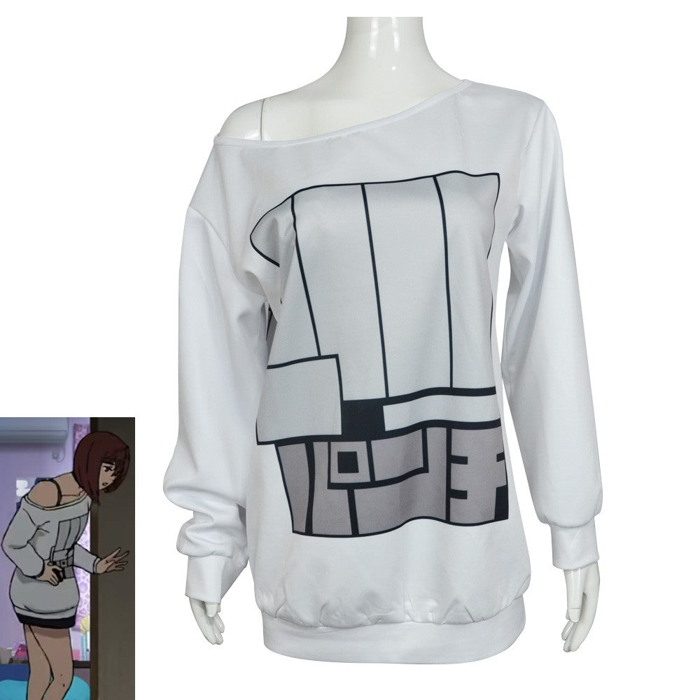 Anime Dandadan Momo Ayase Cosplay Costume Adult Loose Casual Hoodie Carnival Roleplay Accessories Unisex Clothes Top