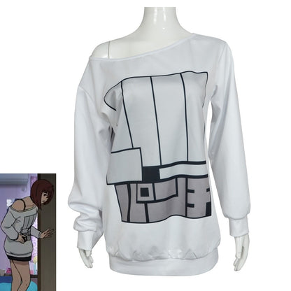 Anime Dandadan Momo Ayase Cosplay Costume Adult Loose Casual Hoodie Carnival Roleplay Accessories Unisex Clothes Top