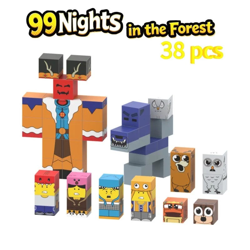 Conjunto de Blocos de Montar do Personagem de Jogo Popular Floresta 99 Noites Brinquedo de Montagem Série Animais Presente de Construção Criativo Display de Mesa