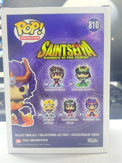 Funko Pop Cavaleiros do Zodíaco Boneco Articulado Hyoga de Cisne #808 Shiryu de Dragão #807 Shun de Andrômeda #809 Ikki de Fênix #810 Bonecos de Vinil Brinquedos