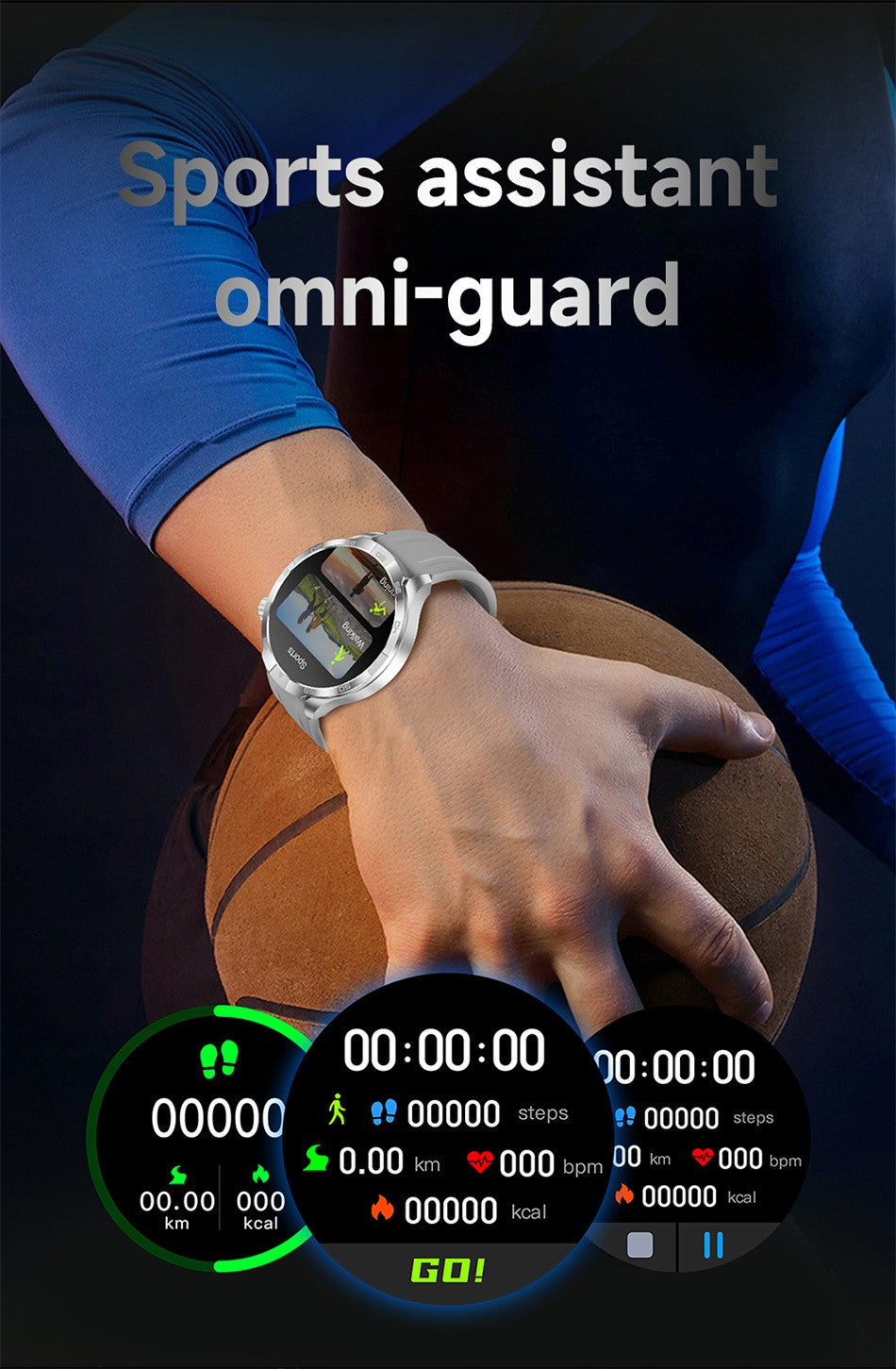 2026 Smartwatch com Display AMOLED Sempre Ativo, NFC, Chamada Bluetooth, Trajetória GPS, Impermeável, Saúde e Esporte, para Homens, Compatível com Android e iOS
