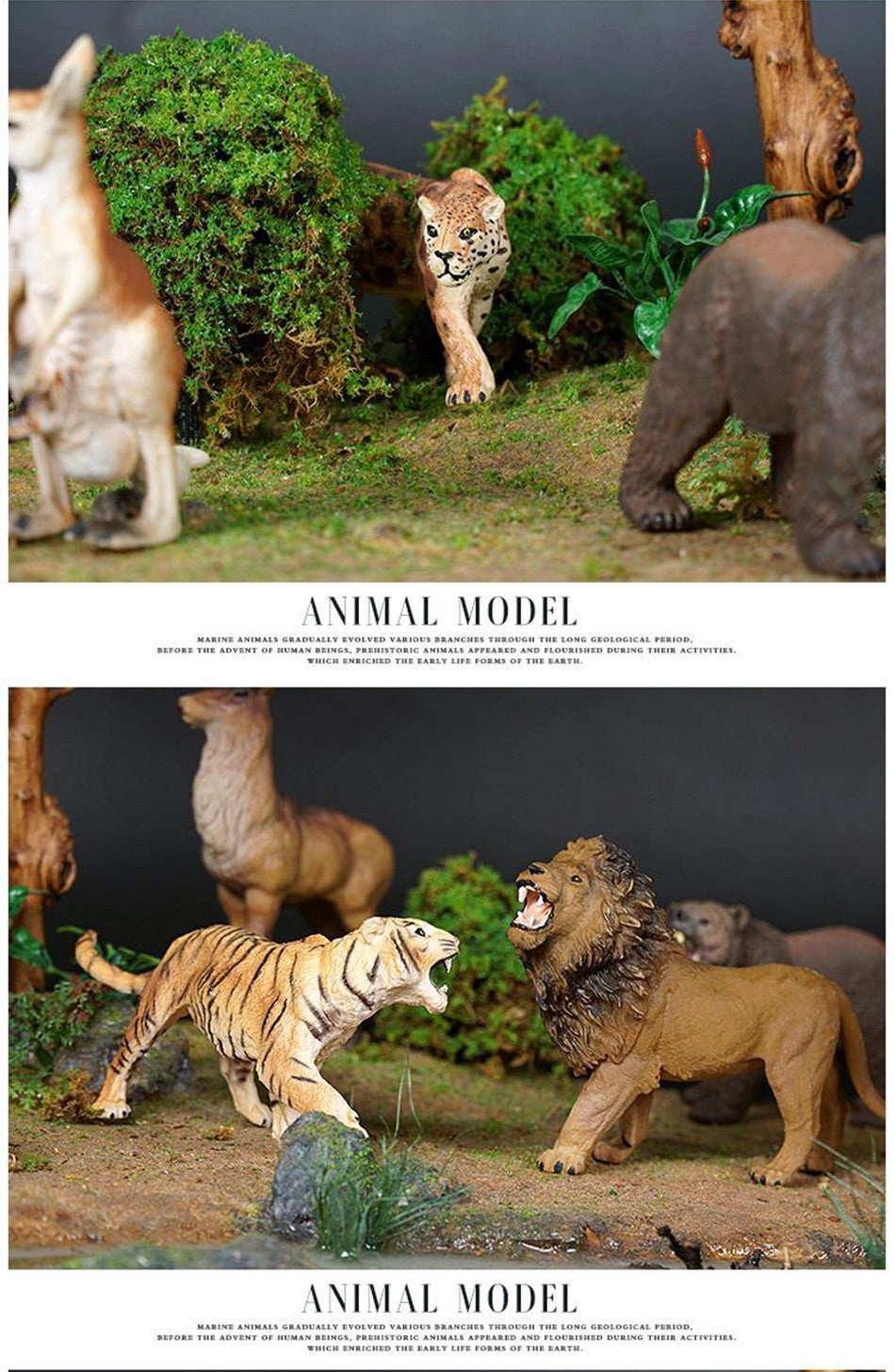 Simulation Wild Animal Elephant Lion Graffe Brown Bear Action Figures Wildlife Sika Deer Hippo Zebra Crocodile Figurines Kid Toy