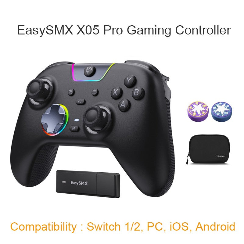 EasySMX X05 Pro Wireless Gamepad, Hall?Effect Anti?Drift Joystick, Dual Vibration Controller for PC Switch 1/2 Android iOS Steam
