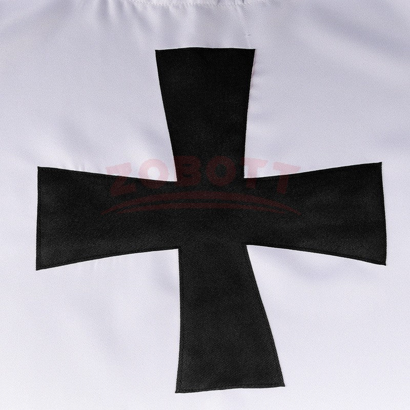 Men's Medieval Templar Knight Surcoat Set Renaissance Warrior Tunic Cloak with Belt Halloween Cosplay Outfit