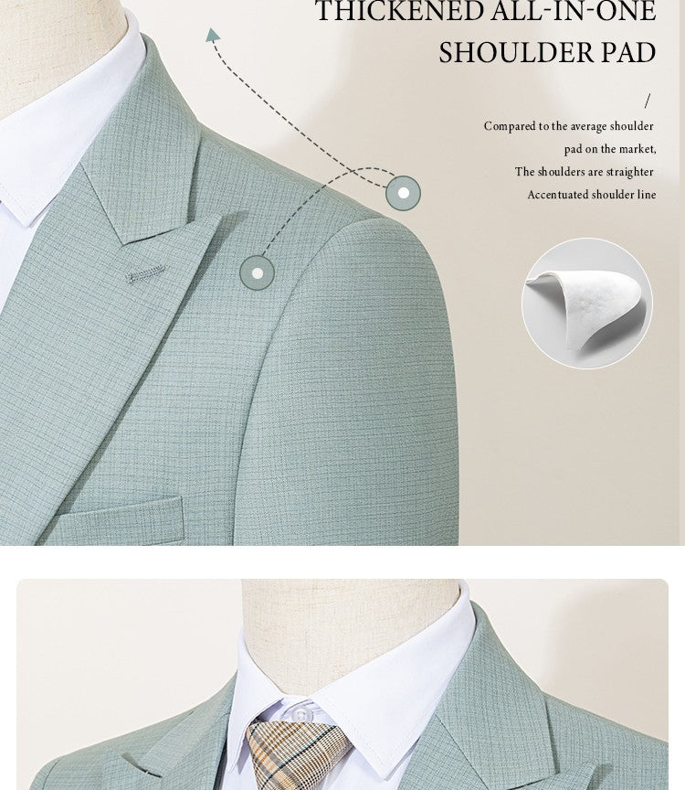 ST Cassy High Quality Men's Suit Summer thin Green  Slim Fit Formal Business Office Men's Suits?jacket+Vest+Pants?