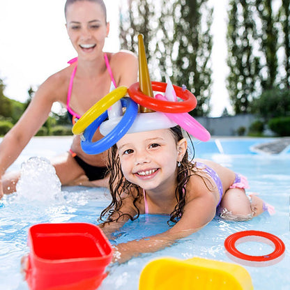 Unicorn Inflatable Ring Toss Game Toys Kids Birthday Party Favors Gifts Hawaiian Summer Beach Pool Party Decoration Supplies