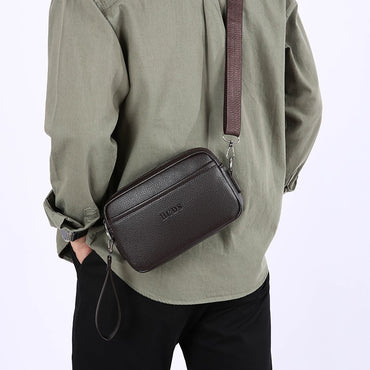 New Style Casual Men's Single Shoulder Bag - Portable Side-Hand Carrying Bag With Wrist Strap - Business-Style Crossbody Bag
