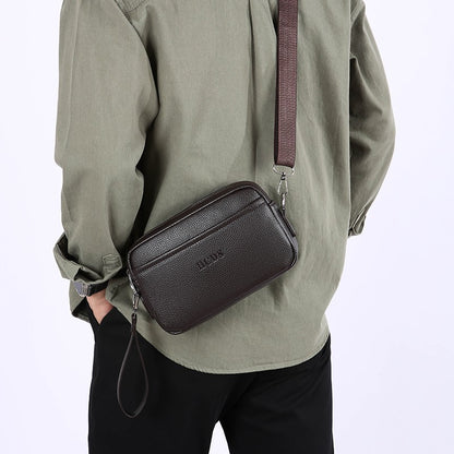 New Style Casual Men's Single Shoulder Bag - Portable Side-Hand Carrying Bag With Wrist Strap - Business-Style Crossbody Bag