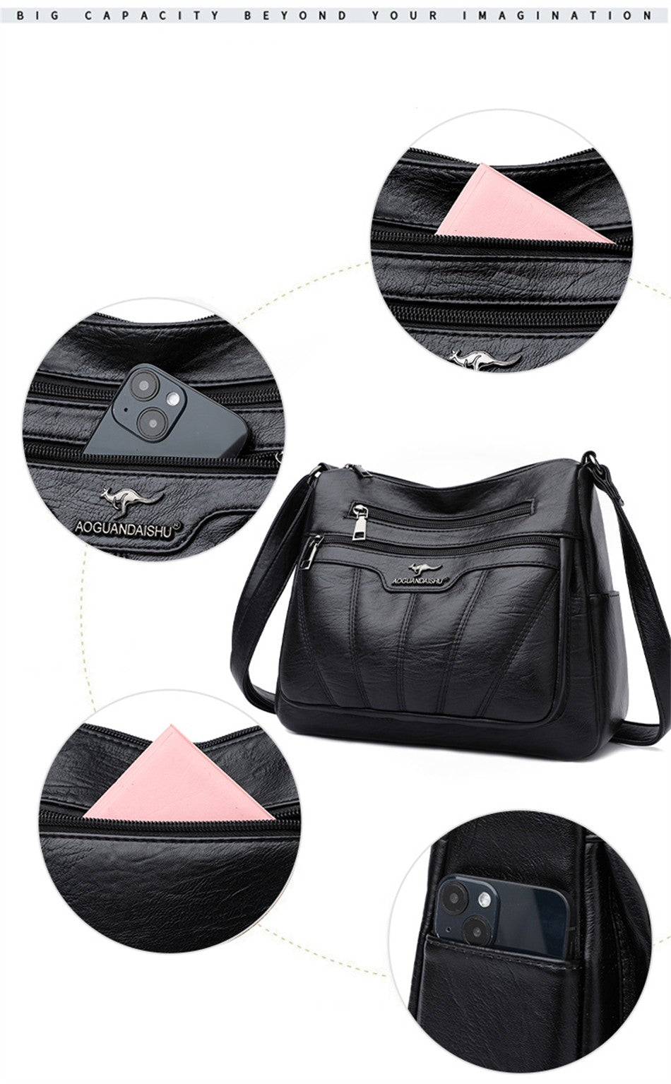 Soft Leather Women Bag Branded Designer Ladies Handbag Purses 2023 Luxury Female Shoulder Bag Large Capacity Crossbody Bags Sac