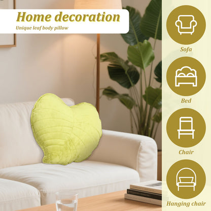 3D Leaf Throw Pillow Soft Plush Leaf Shaped Sofa Cushion 17.7 inch Leaf Shaped Throw Pillow for Bedroom Sofa Couch Decoration