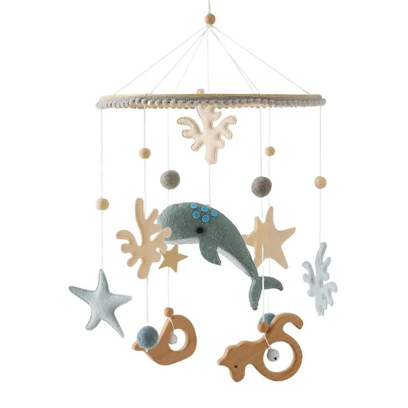 Brinquedo Chocalho para Bebê, Suporte de Berço, Móbile de Madeira, 0-12 Meses, Recém-nascido, Chocalho de Crochê, Suporte para Pendurar Brinquedos, Suporte para Berço de Bebê, Presente