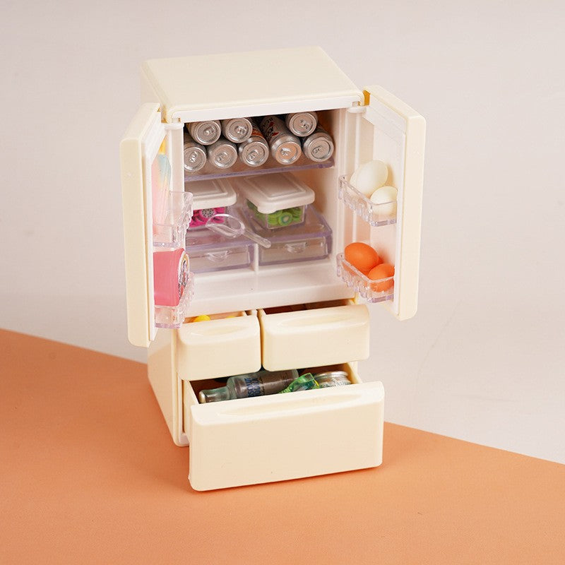 Playhouse Toys 1:12 Doll House Mini Refrigerator Miniature Food Play Kitchen Scene Pocket Furniture Miniatures Landscape Decora