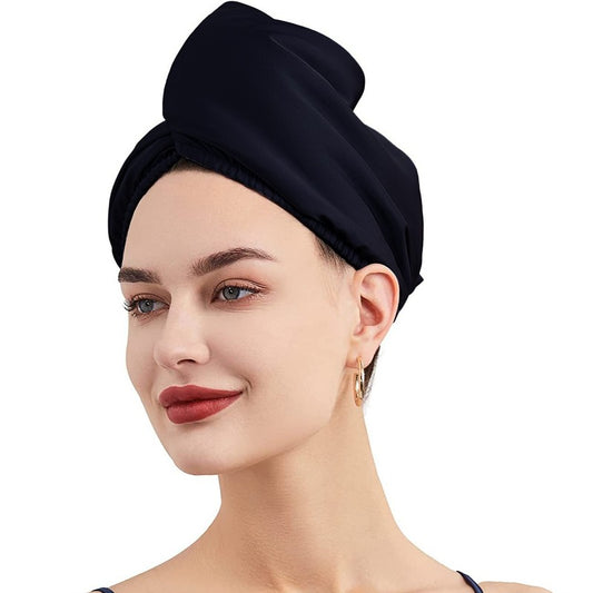 Satin Wrapped Silk Dry Hair Cap Satin Ultra-Soft Coral Fleece Luxurious Color Hair Towel Wrap Quick-Dry Absorbent Shower Cap Tur