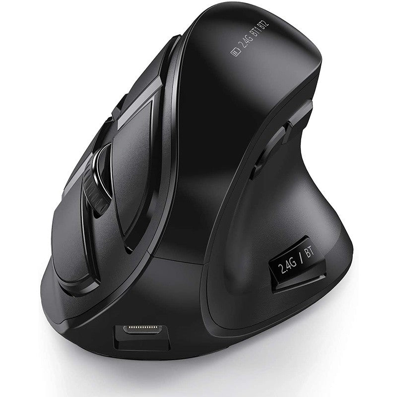 Mouse sem fio vertical Bluetooth para tablet, laptop e notebook, recarregável, USB, sem fio, ergonômico para destros