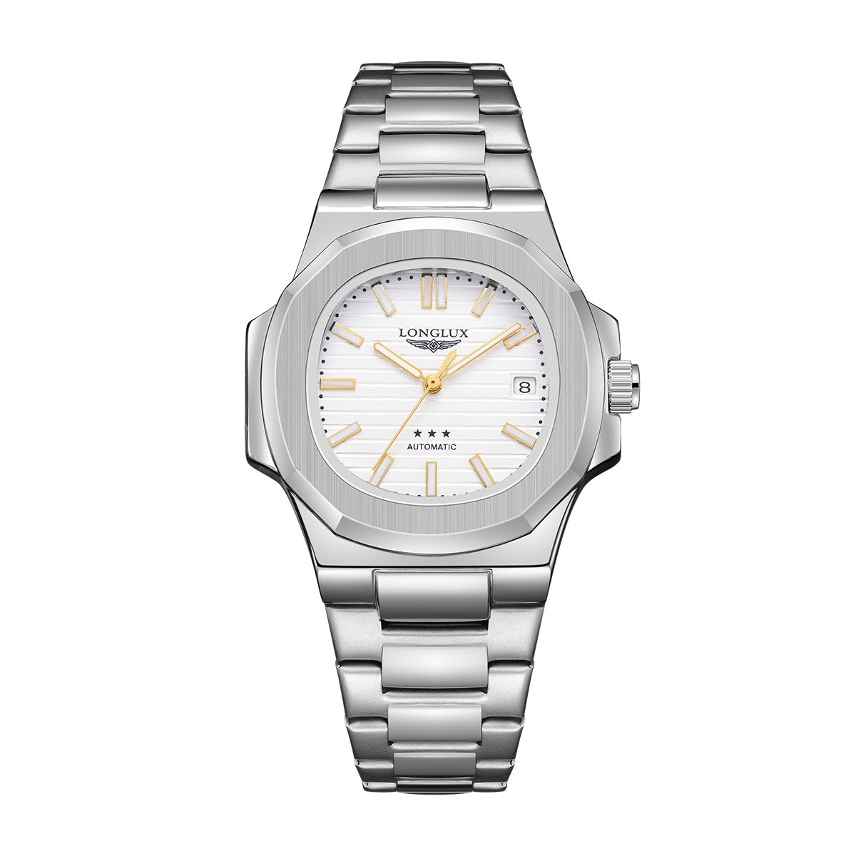 Men automatic watch business date mechanical watches waterproof stainless steel luminous luxury mens watch boyfriend gift