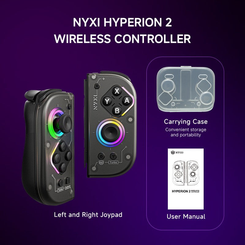 Hall Effect Switch Joycon, No Drift Wireless Controller for Nintendo Switch OLED Lite, NYXI Hyperion 2, US Stock Fast Delivery