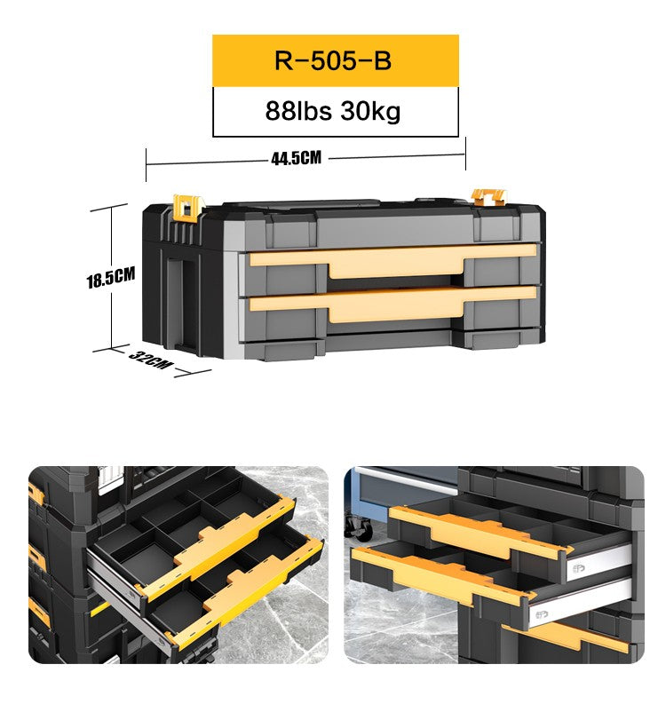 AIRAJ Conjunto de Caixa de Ferramentas Modular Empilhável - Caixa de Ferramentas Portátil com Rodas para Montagem Modular e Fácil Mobilidade que Economiza Espaço!