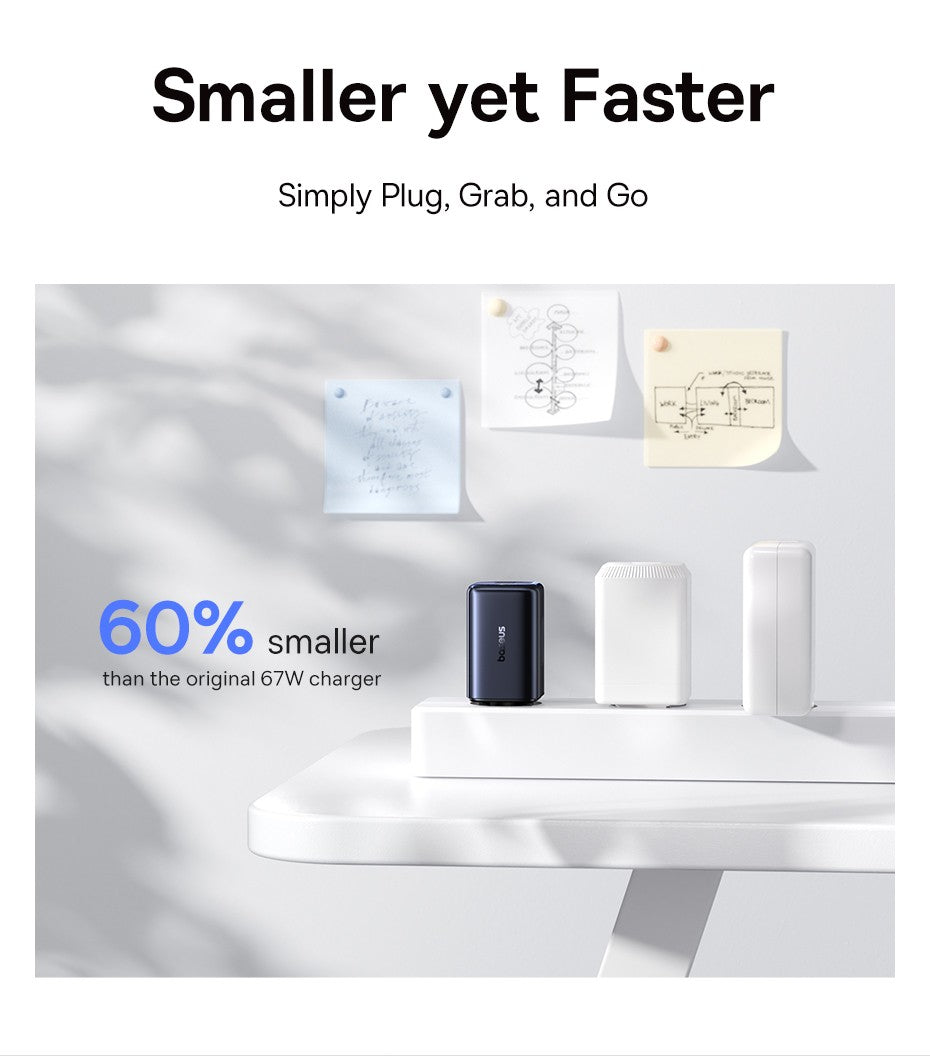 Baseus Picogo 67W GaN Charger PD Charger Type C USB Charger Fast Charging Phone Charger For iPhone 17 16 Travel Charger Portable