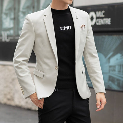 2025 Slim Fit Fashion Suits M-4XL High-Quality British Casual Solid Color Small Suit for Handsome Men All Fit