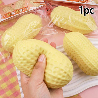 Fun Peanut Squishy Toy, Realistic Peanut Stress Relief & Decompression Fidget, Pinching Toy for Office Desk Relaxation and Gift