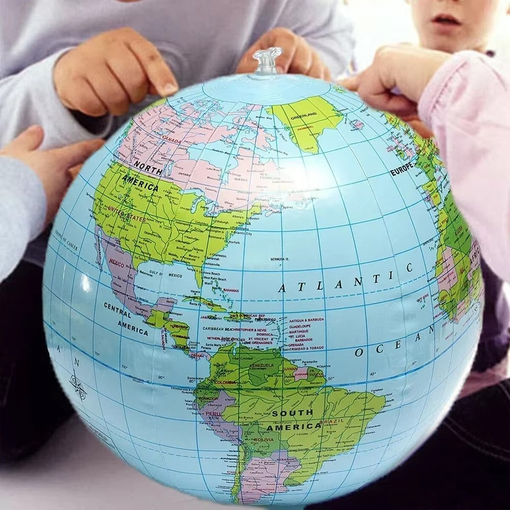 30cm Inflate Globe Beach Ball Toy Map Education Geography Teaching Balloon Props Kid Birthday Gift Water Pool Air Globos Ball