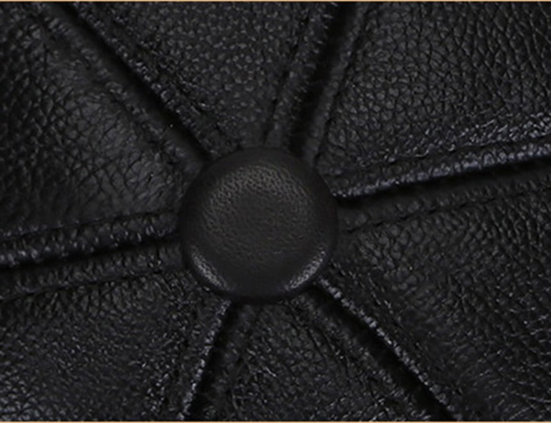 Brand New Style 2025 Retro Cowhide Bomber Hat Winter Keep Warm Caps Men Women Real Leather Cap Thick Velvet Dad Hat Leather Hat