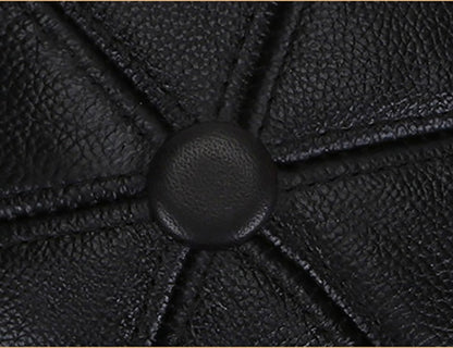 Brand New Style 2025 Retro Cowhide Bomber Hat Winter Keep Warm Caps Men Women Real Leather Cap Thick Velvet Dad Hat Leather Hat