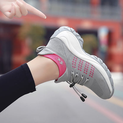 Oiaano Barefoot Womens Walking Shoes GreySock Casual Ladies Fashion Sneakers Comfort Slip On Air Cushion Platform Lightweight