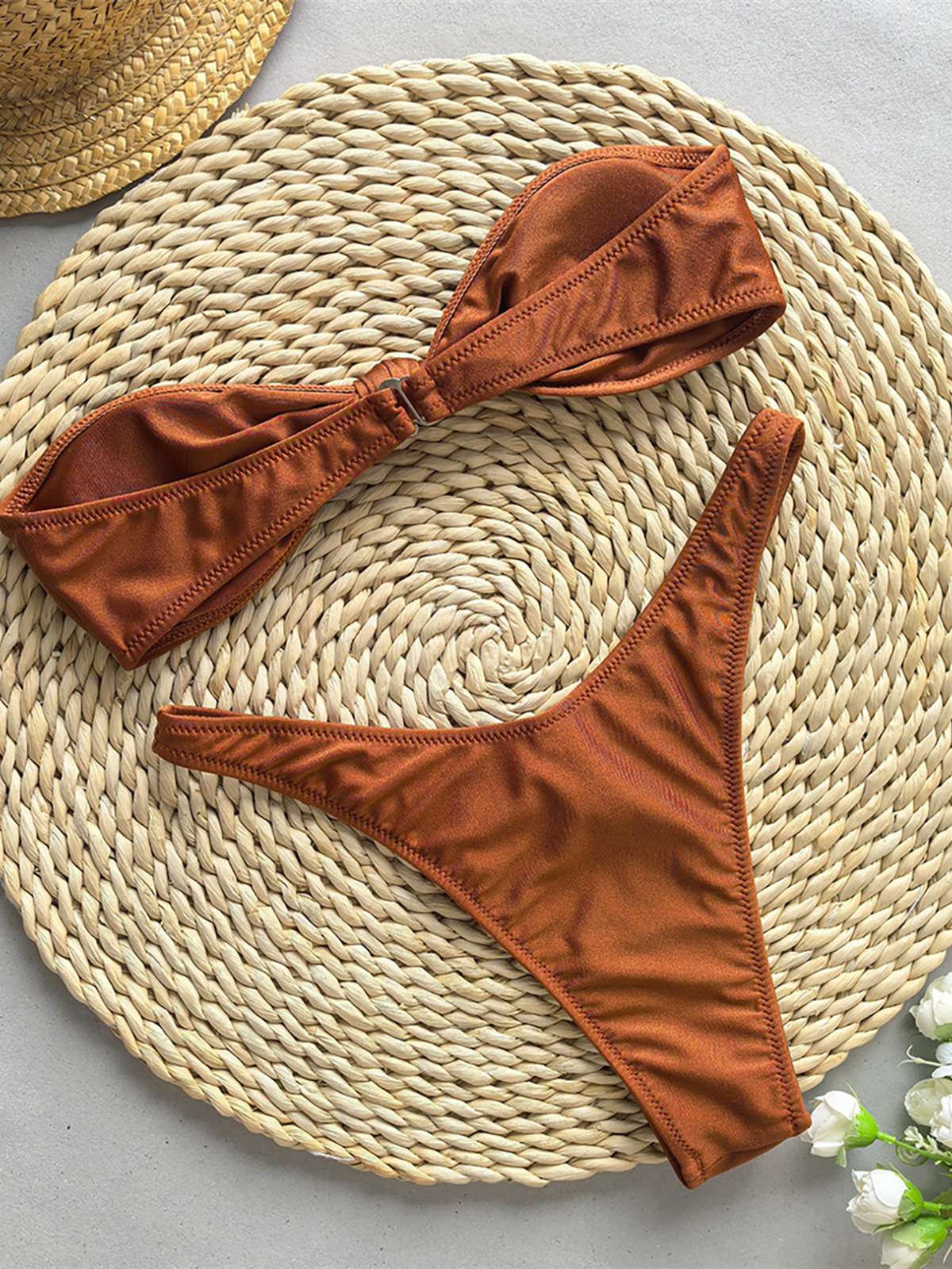 Bandeau Knotted Brazilian High Cut Bikini Women Swimwear Female Swimsuit Two-pieces Bikini set Bather Bathing Suit Swim K5930