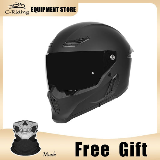 C-Riding Winter Warm Cruising Professional Women and Men Safety Hats Retro Cruising Full Helmet DOT Certified Summer