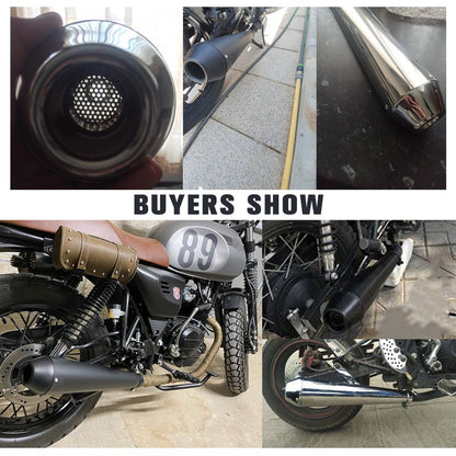 Motorcycle Exhaust Muffler Retro Vintage Classic Electroplating Escap Moto for Cafe Racer Bobber Chopper Custom