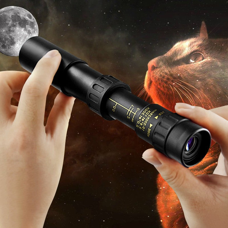 Telescópio com Zoom 10-300x40 HD 4K Binóculos Potentes Portáteis Longo Alcance Monocular Profissional BAK4-Prismático Para Caça e Acampamento