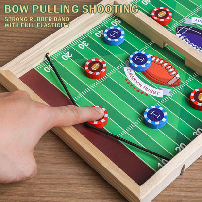 AIUAZA Rugby Fast Classic Slingshot Puck Game Wooden Air Hockey Board Games for Family Game Night or Friends Party,Table Games