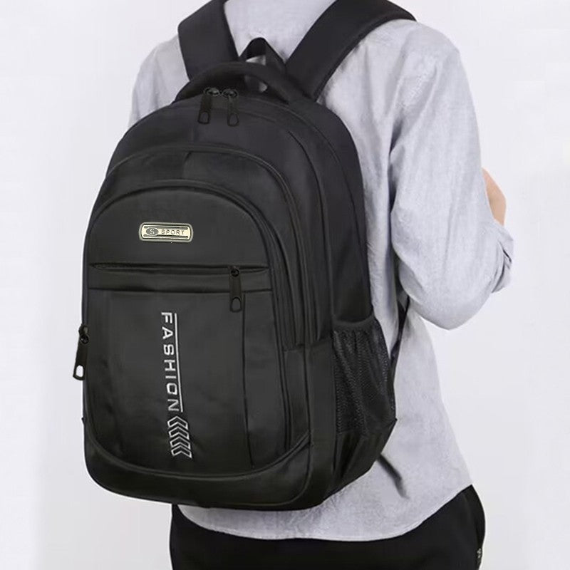 Neutral style men's and women's new double-shoulder bag made of nylon Oxford cloth, fashionable color-matching travel backpack.