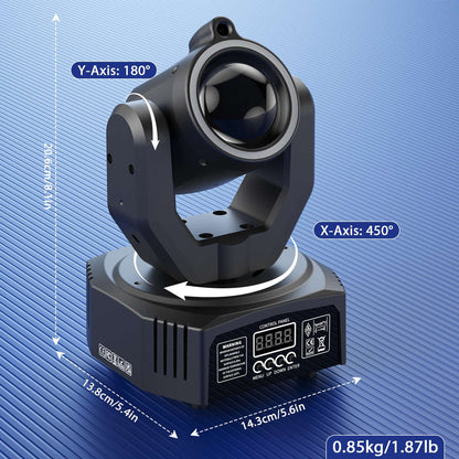 U'King Mini 30W Spot Beam Moving Head Light LED 4IN1 RGBW Effect Strobe Stage Light DMX Sound Activated DJ Disco Bar Party Light