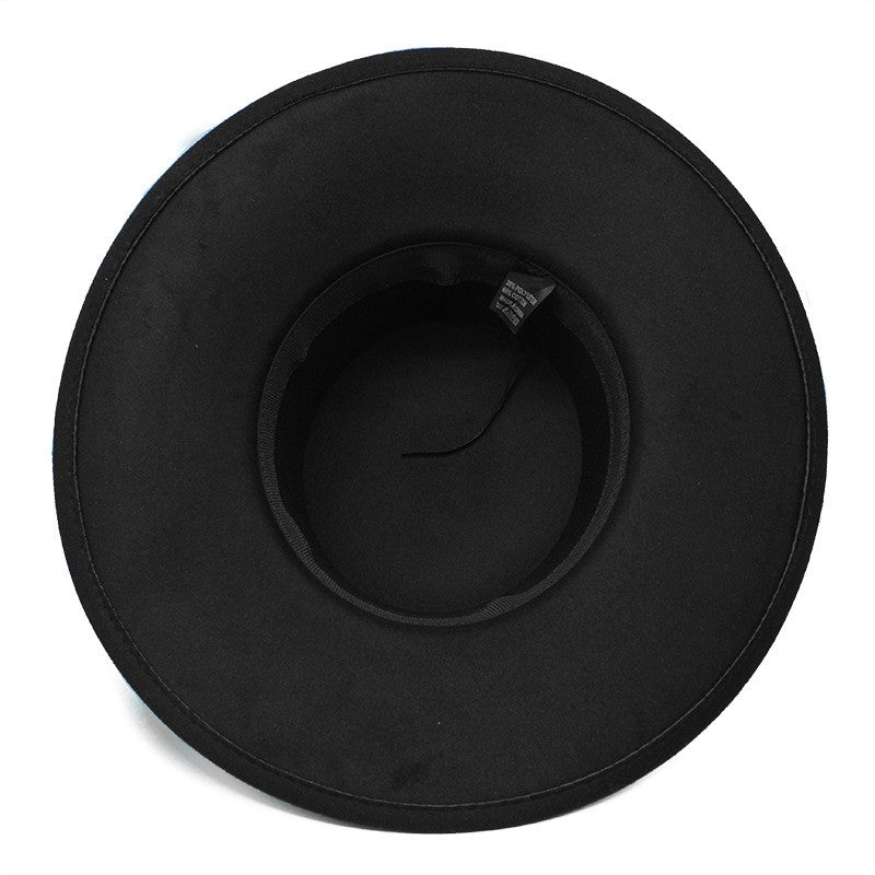 Fedora Hat Men Momen Solid 10CM Wide Brim Derby Top Hats Fashion Black Vintage Trilby Felt Hat