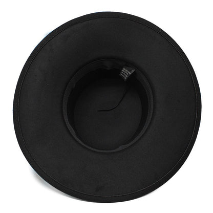 Fedora Hat Men Momen Solid 10CM Wide Brim Derby Top Hats Fashion Black Vintage Trilby Felt Hat