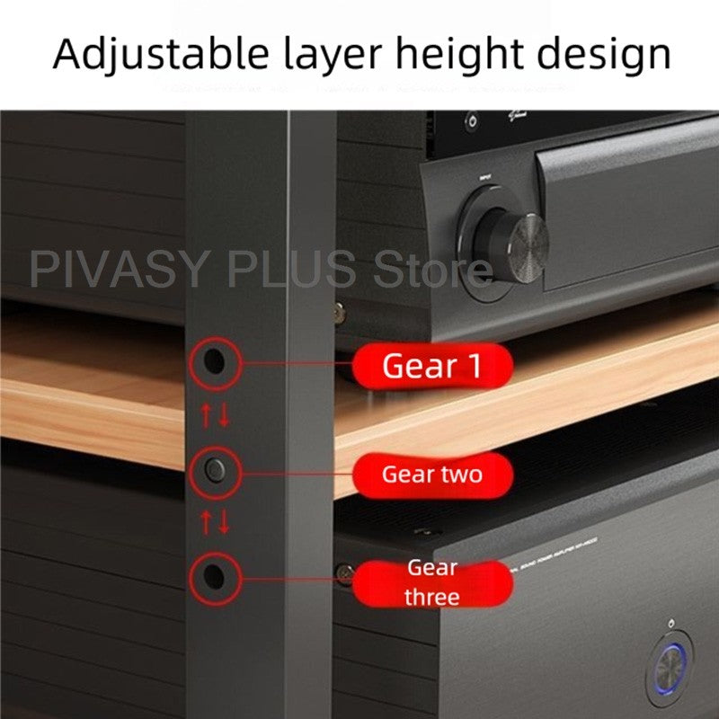 Rack Amplificador de Relevo 4 Cores, 3 Ajustes de Altura, Prateleira de Áudio, Suporte de Alto-Falante Grau E1 para Home Theater, Armazenamento de Amplificadores e Reprodutores