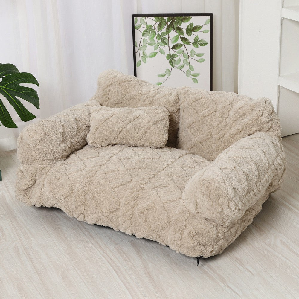 Cama para Animais de Estimação Grande, Lavável, Removível, Quente de Inverno, Sofá-Cama de Pelúcia Engrossado, Suprimentos Universais para Animais de Estimação