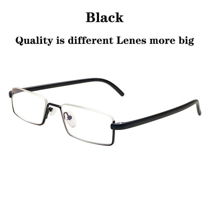 May Flower Metal Anti-Blue Light Reading Glasses Men Half Frame Prescription Eyeglasses Male TR90 Eyewear With Case óculos +1.75