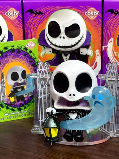 Em estoque O Pesadelo Antes do Natal Versão Q Jack Skellington Rei Abóbora Mini Bonecos de Ação Fofos Brinquedo Gótico de Halloween
